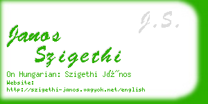 janos szigethi business card